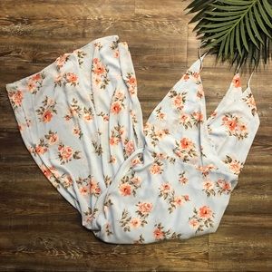 Lush blue floral maxi dress